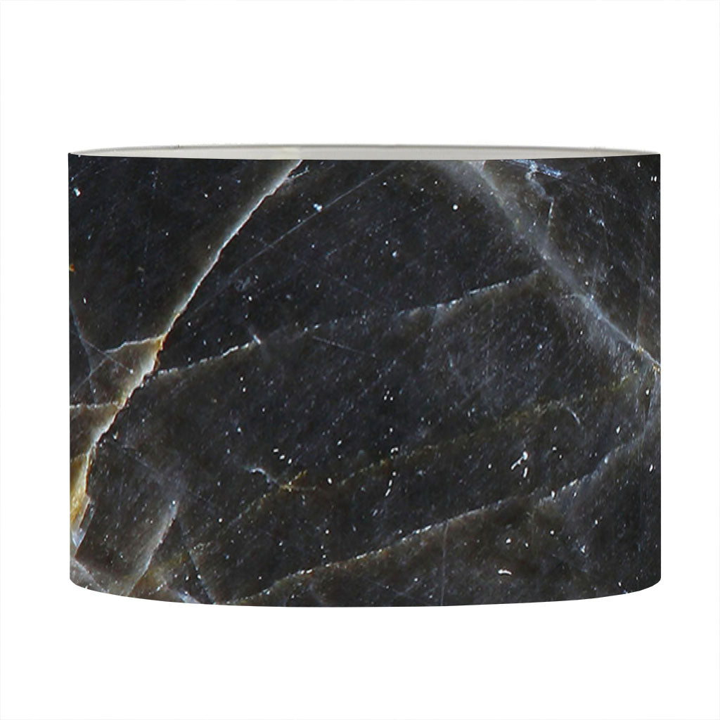 Black Grey Marble Print Drum Lamp Shade