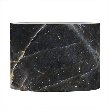 Black Grey Marble Print Drum Lamp Shade