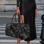 Black Grey Marble Print Duffle Bag