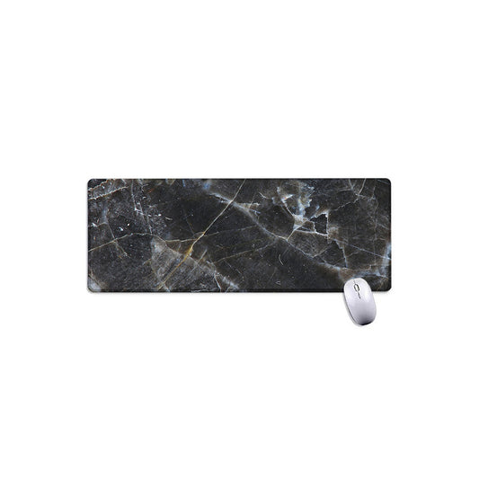 Black Grey Marble Print Extended Mouse Pad
