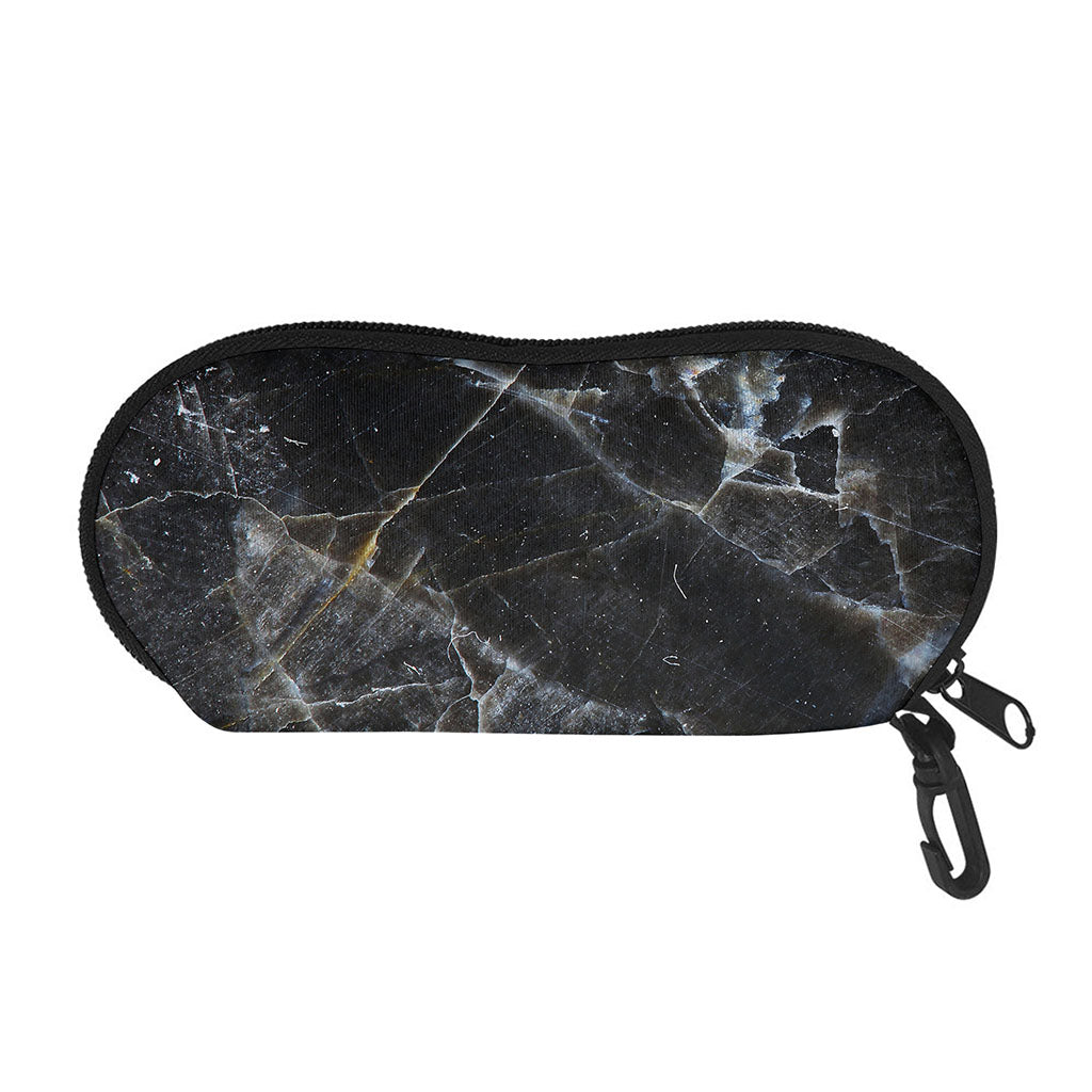 Black Grey Marble Print Glasses Case