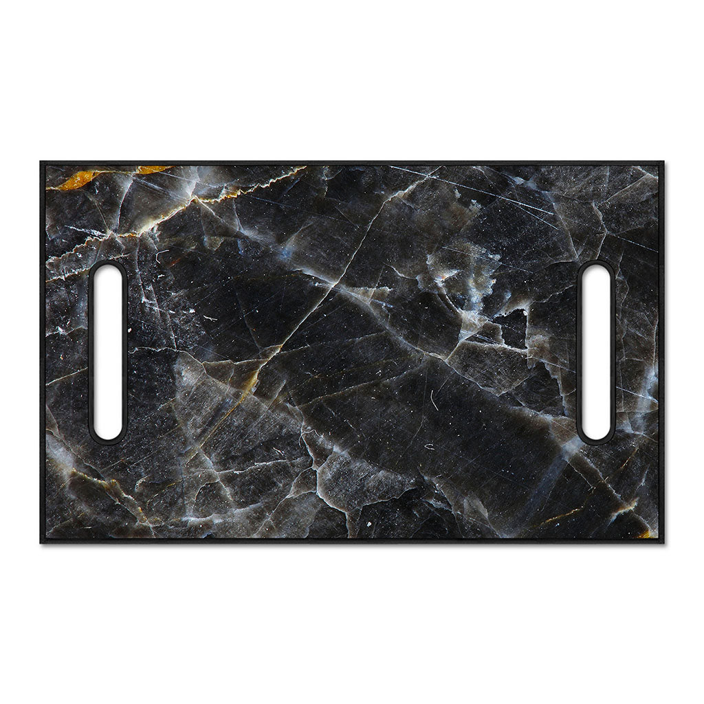 Black Grey Marble Print Golf Cart Seat Cover