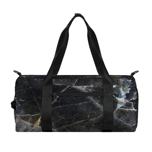 Black Grey Marble Print Gym Bag