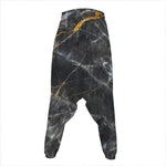 Black Grey Marble Print Hammer Pants