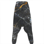 Black Grey Marble Print Hammer Pants