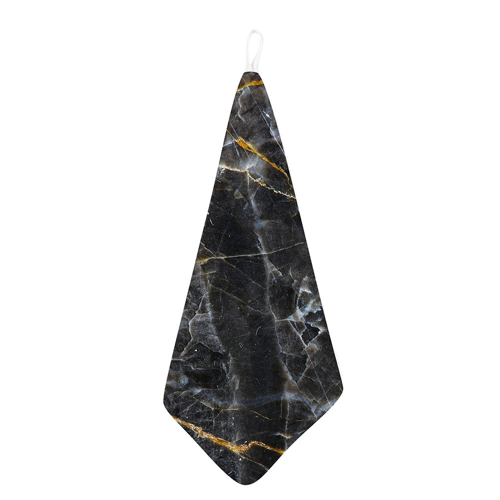 Black Grey Marble Print Hand Towel
