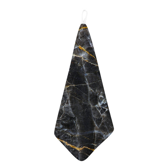 Black Grey Marble Print Hand Towel