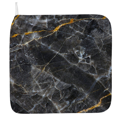 Black Grey Marble Print Hand Towel