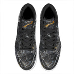 Black Grey Marble Print High Top Leather Sneakers