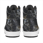Black Grey Marble Print High Top Leather Sneakers