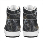 Black Grey Marble Print High Top Leather Sneakers