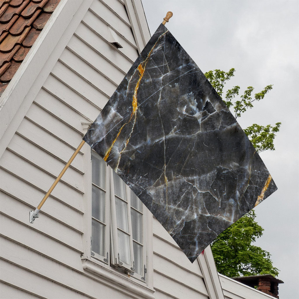 Black Grey Marble Print House Flag
