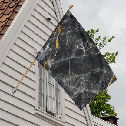 Black Grey Marble Print House Flag
