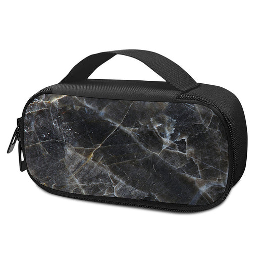 Black Grey Marble Print Insulin Cooler Travel Case