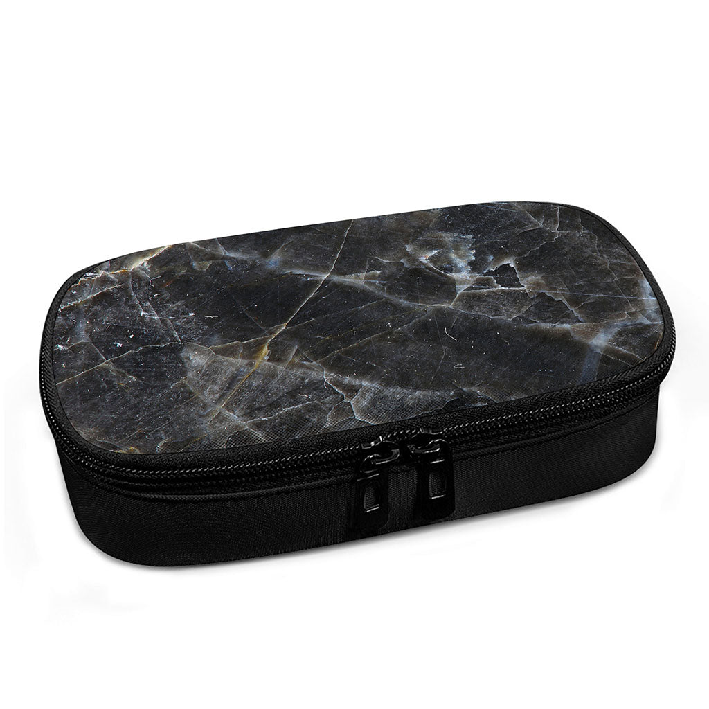 Black Grey Marble Print Insulin Cooler Travel Case