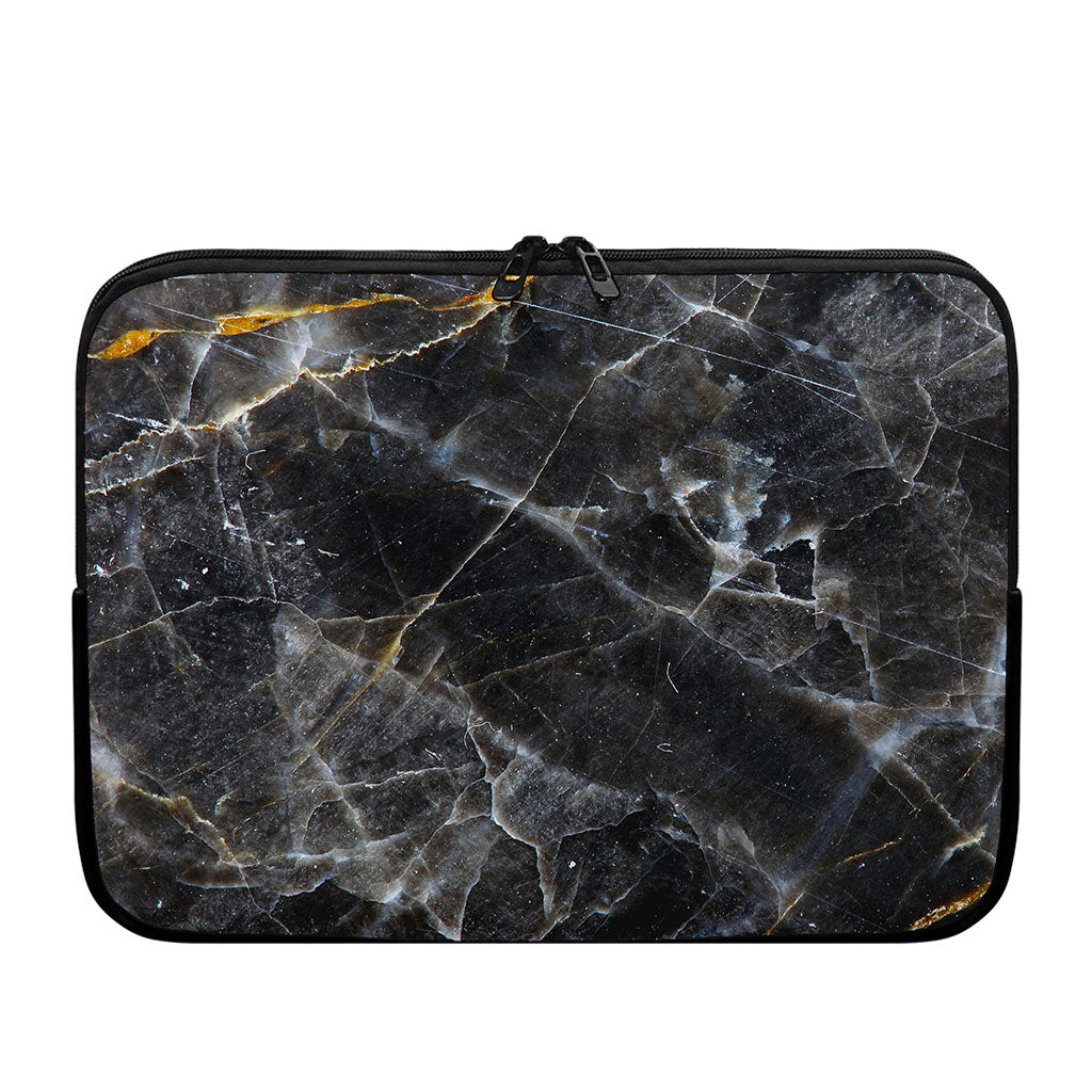 Black Grey Marble Print Laptop Sleeve