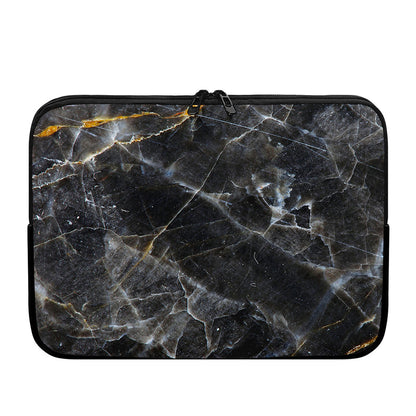 Black Grey Marble Print Laptop Sleeve