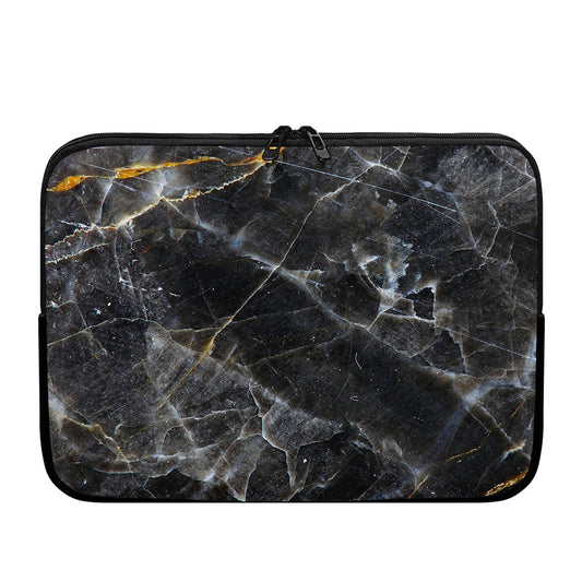 Black Grey Marble Print Laptop Sleeve