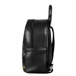 Black Grey Marble Print Leather Backpack