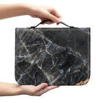 Black Grey Marble Print Leather Bible Cover
