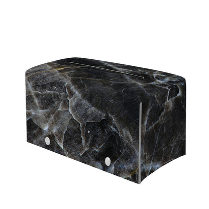 Black Grey Marble Print Leather Tissue Box Cover