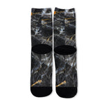 Black Grey Marble Print Long Socks