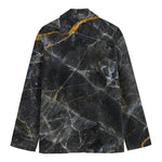 Black Grey Marble Print Men's Blazer