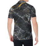 Black Grey Marble Print Men's Shirt