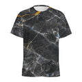 Black Grey Marble Print Men's Athletic T-Shirt