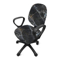 Black Grey Marble Print Office Chair Cover
