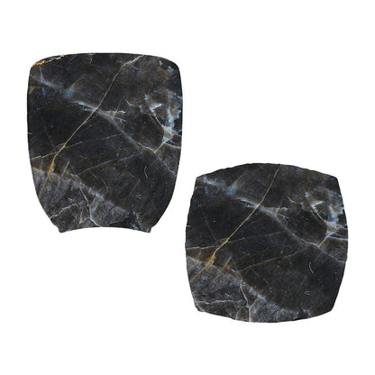 Black Grey Marble Print Office Chair Cover