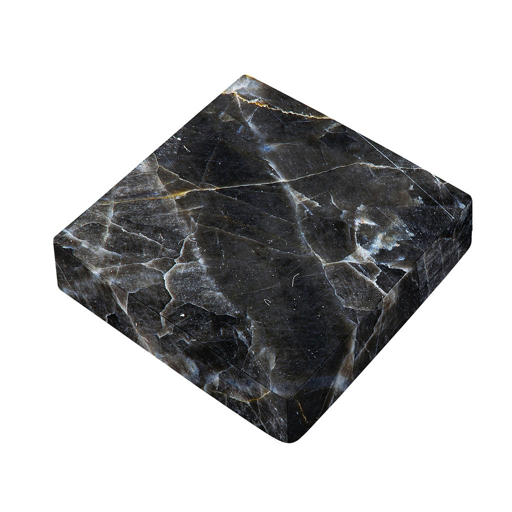Black Grey Marble Print Outdoor Seat Cushion Cover