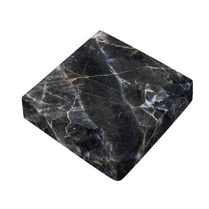 Black Grey Marble Print Outdoor Seat Cushion Cover