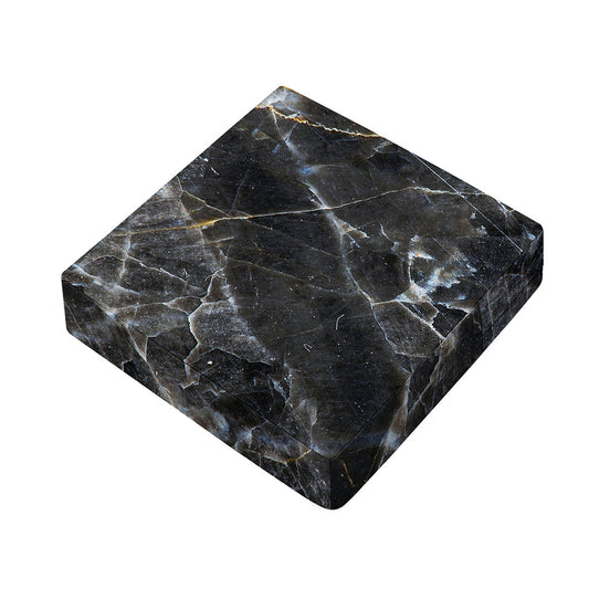 Black Grey Marble Print Outdoor Seat Cushion Cover