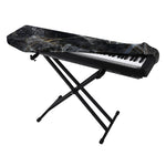 Black Grey Marble Print Piano Keyboard Cover