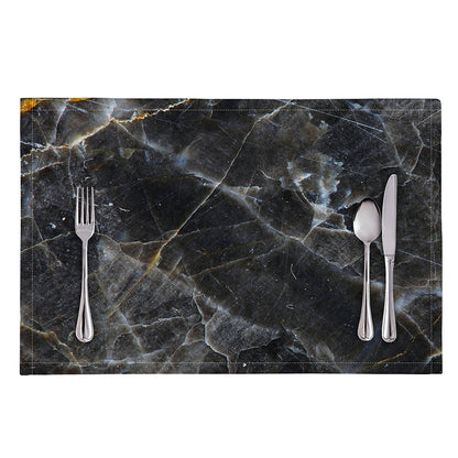 Black Grey Marble Print Placemat