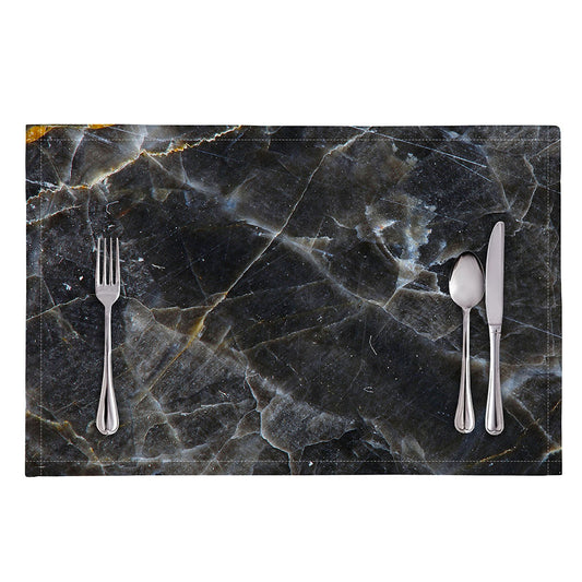 Black Grey Marble Print Placemat