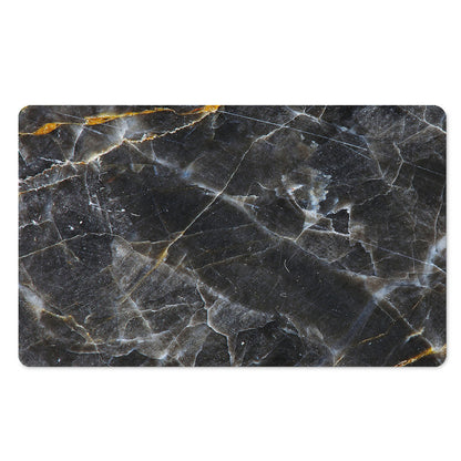 Black Grey Marble Print Polyester Doormat