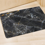 Black Grey Marble Print Polyester Doormat