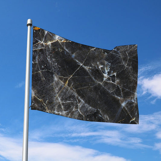 Black Grey Marble Print Polyester Flag