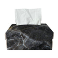 Black Grey Marble Print Rectangle Tissue Box Cover