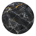 Black Grey Marble Print Round Blanket