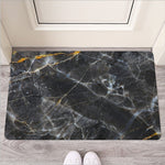 Black Grey Marble Print Rubber Doormat