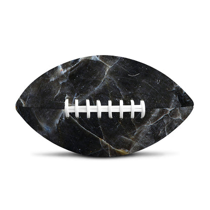 Black Grey Marble Print Rugby Ball