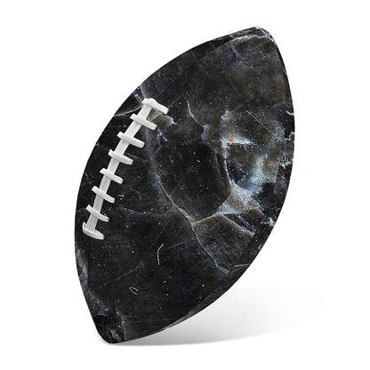 Black Grey Marble Print Rugby Ball