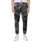 Black Grey Marble Print Scuba Joggers