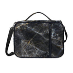 Black Grey Marble Print Shoulder Strap Bible Bag