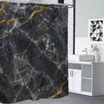 Black Grey Marble Print Shower Curtain