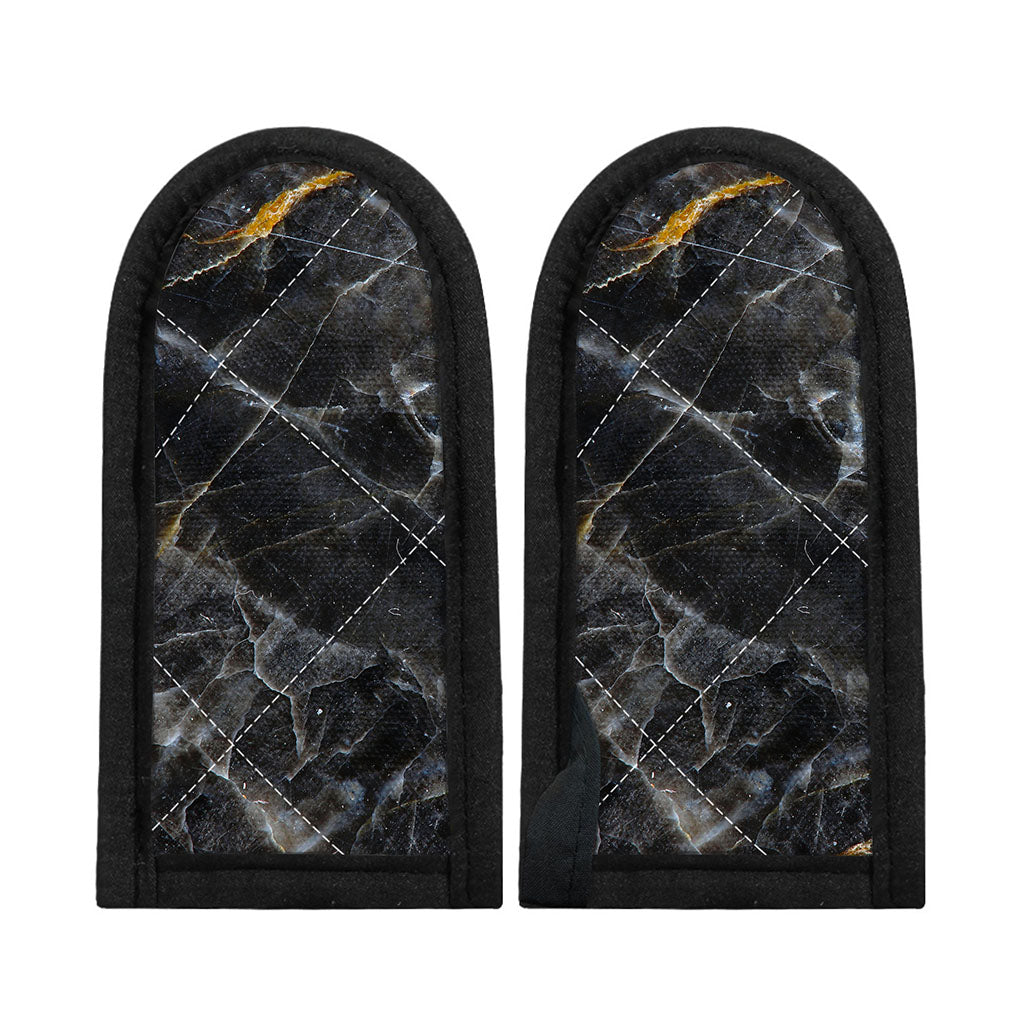 Black Grey Marble Print Skillet Handle Cover