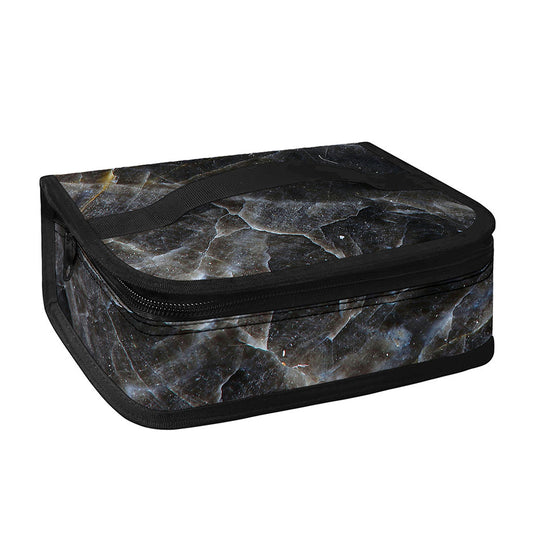 Black Grey Marble Print Small Lunch Bag